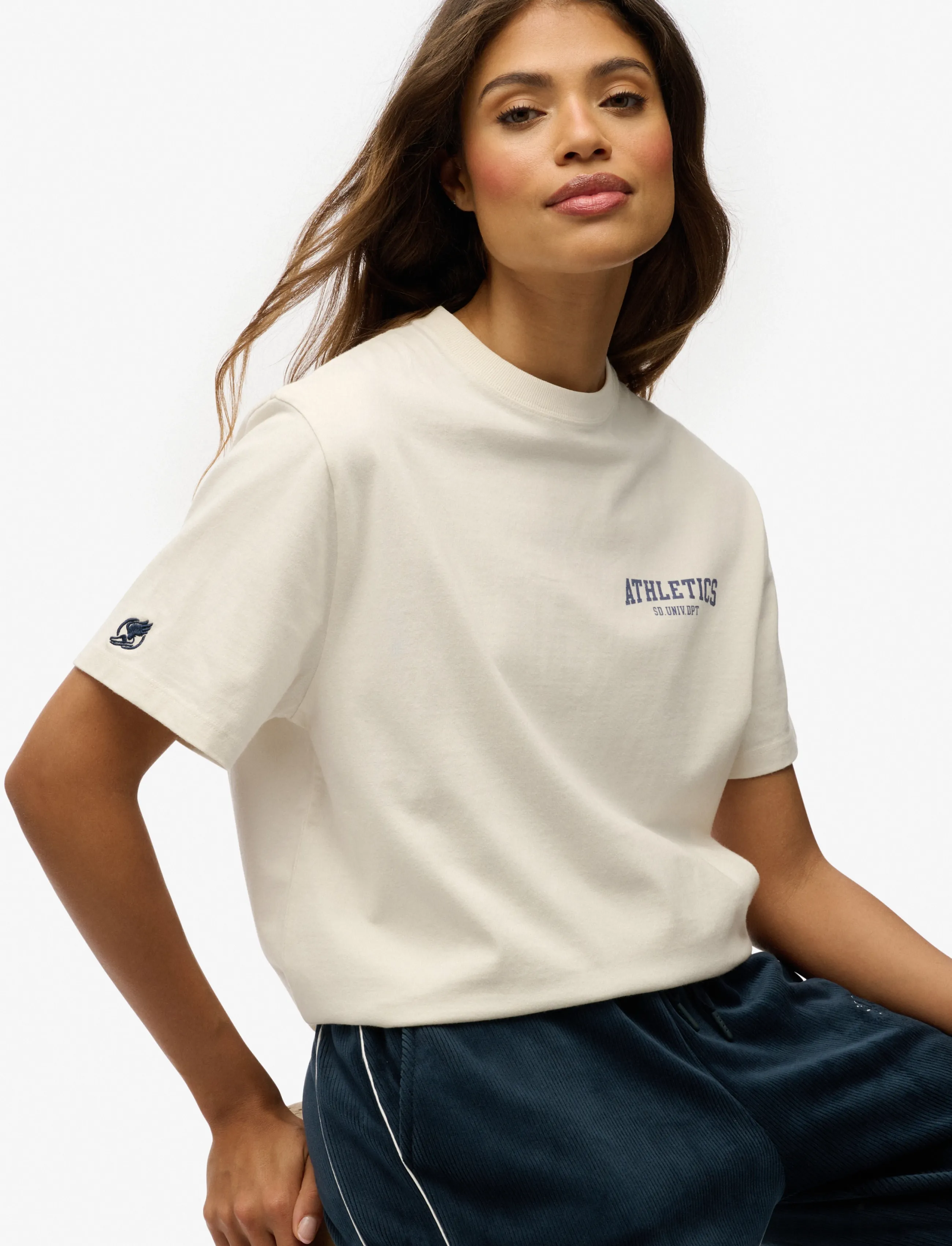 Superdry - ATH ESS OVERSIZED TSHIRT - t-shirts - desert bone off white - 5