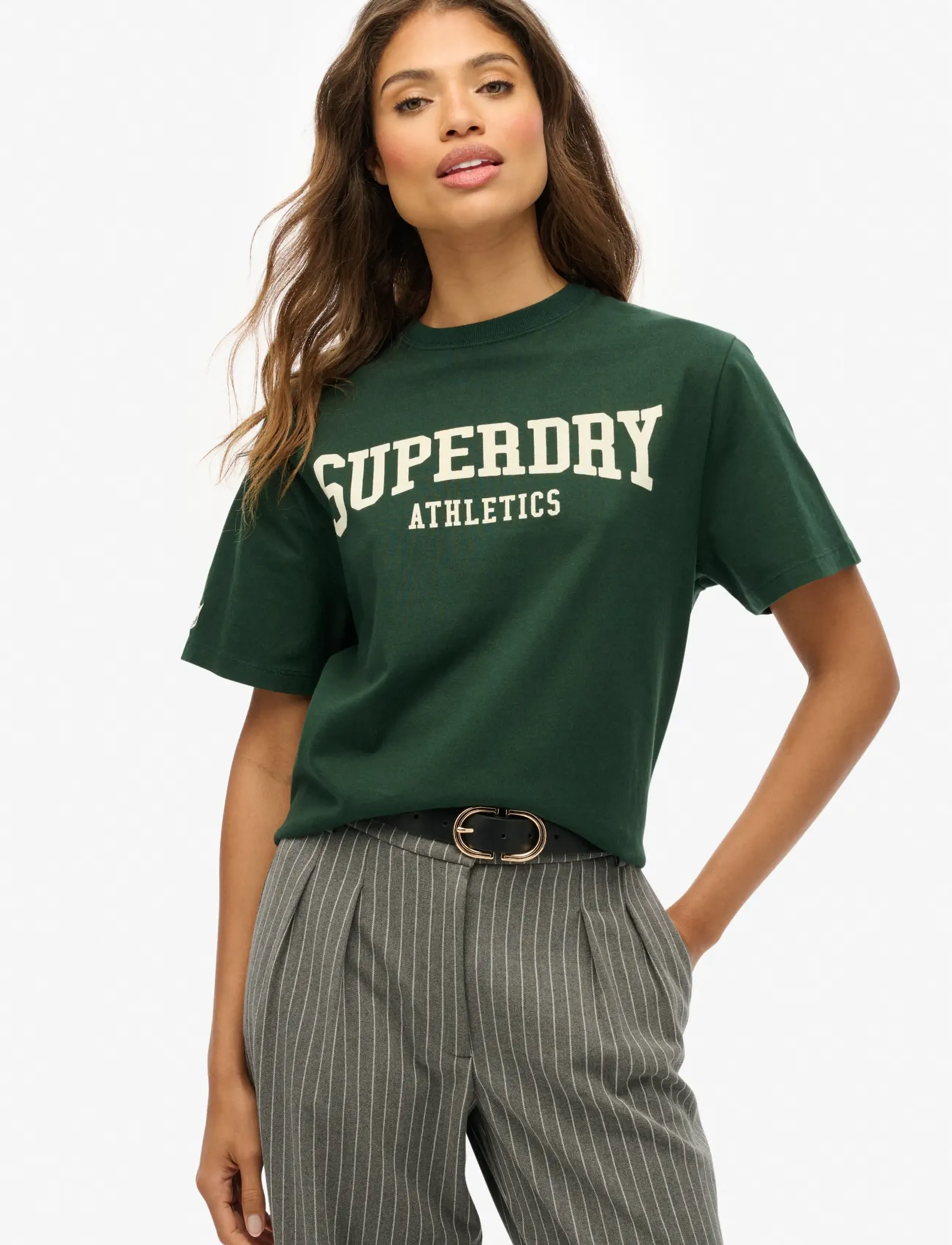 Superdry - ATH ESS OVERSIZED TSHIRT - t-shirts - enamel green - 0