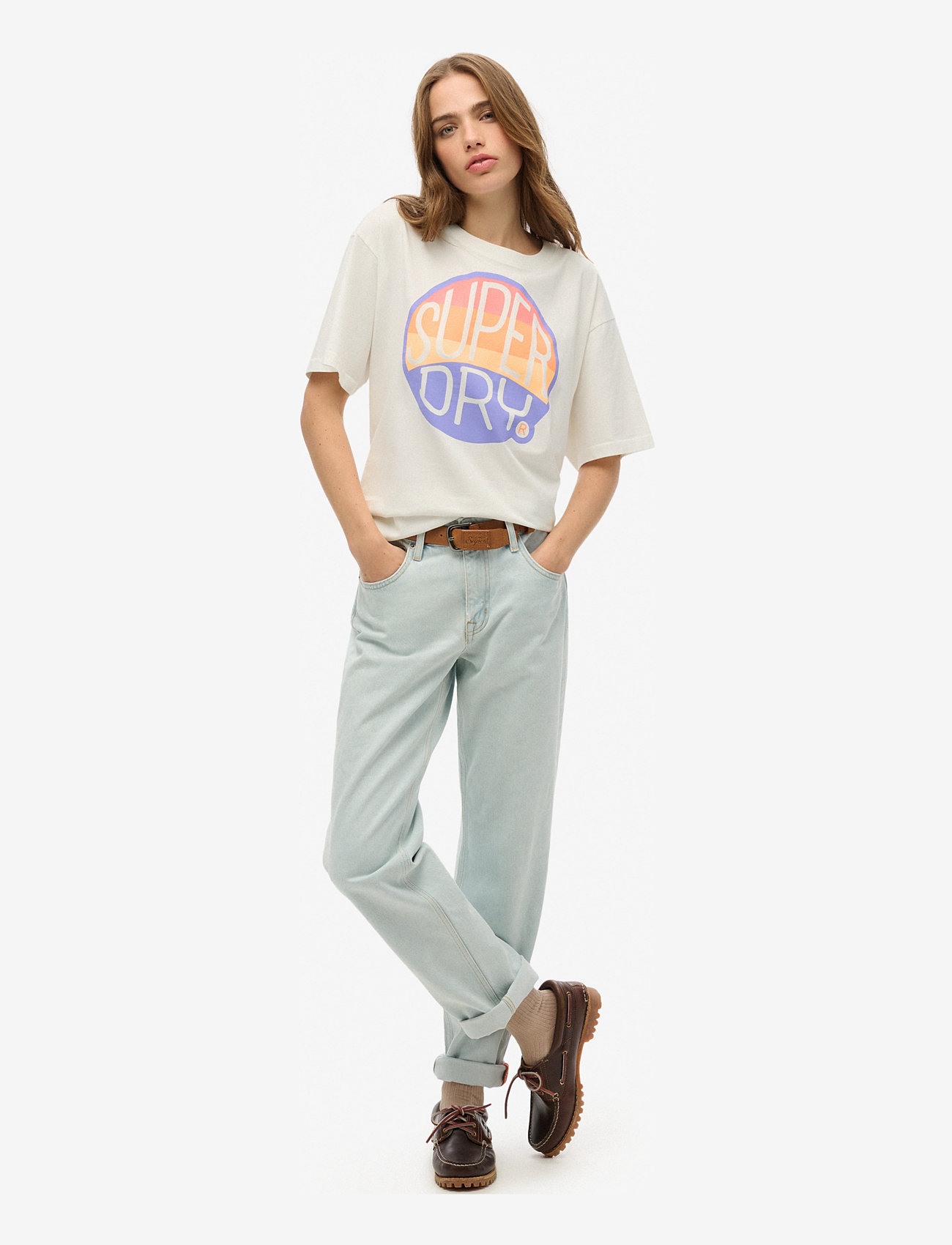 Superdry - NEON RAINBOW OVERSIZED TEE - off white - 4