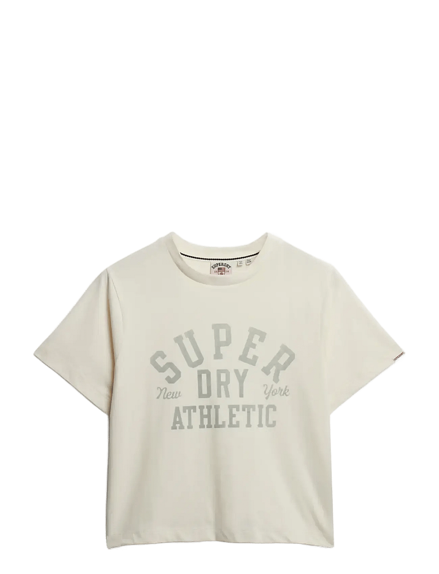 Superdry - ATHLETIC ESSENTIALS LOOSE TEE - t-shirts - desert bone off white - 1