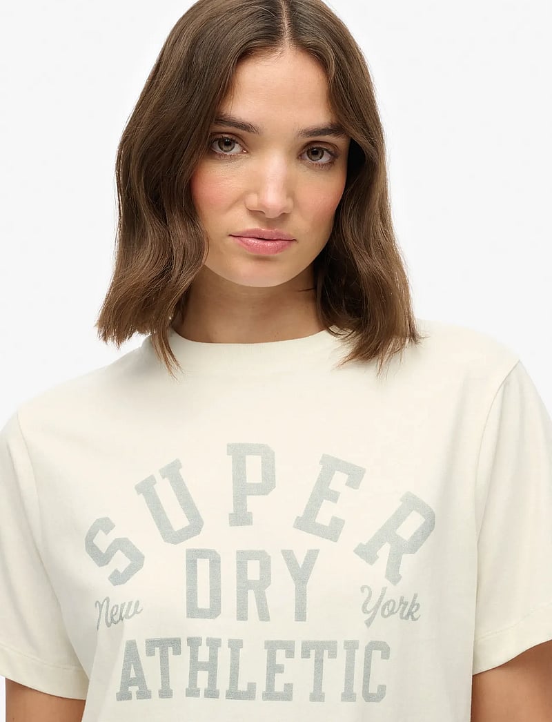 Superdry - ATHLETIC ESSENTIALS LOOSE TEE - t-shirts - desert bone off white - 2