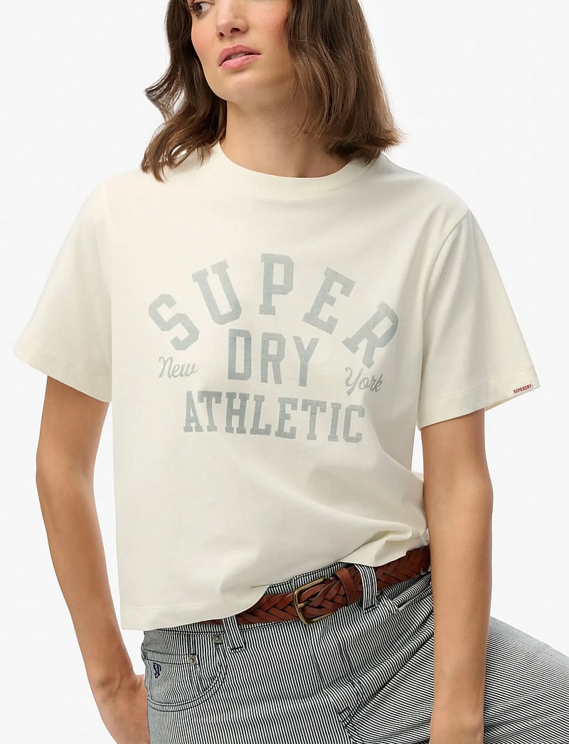 Superdry - ATHLETIC ESSENTIALS LOOSE TEE - t-shirts - desert bone off white - 3