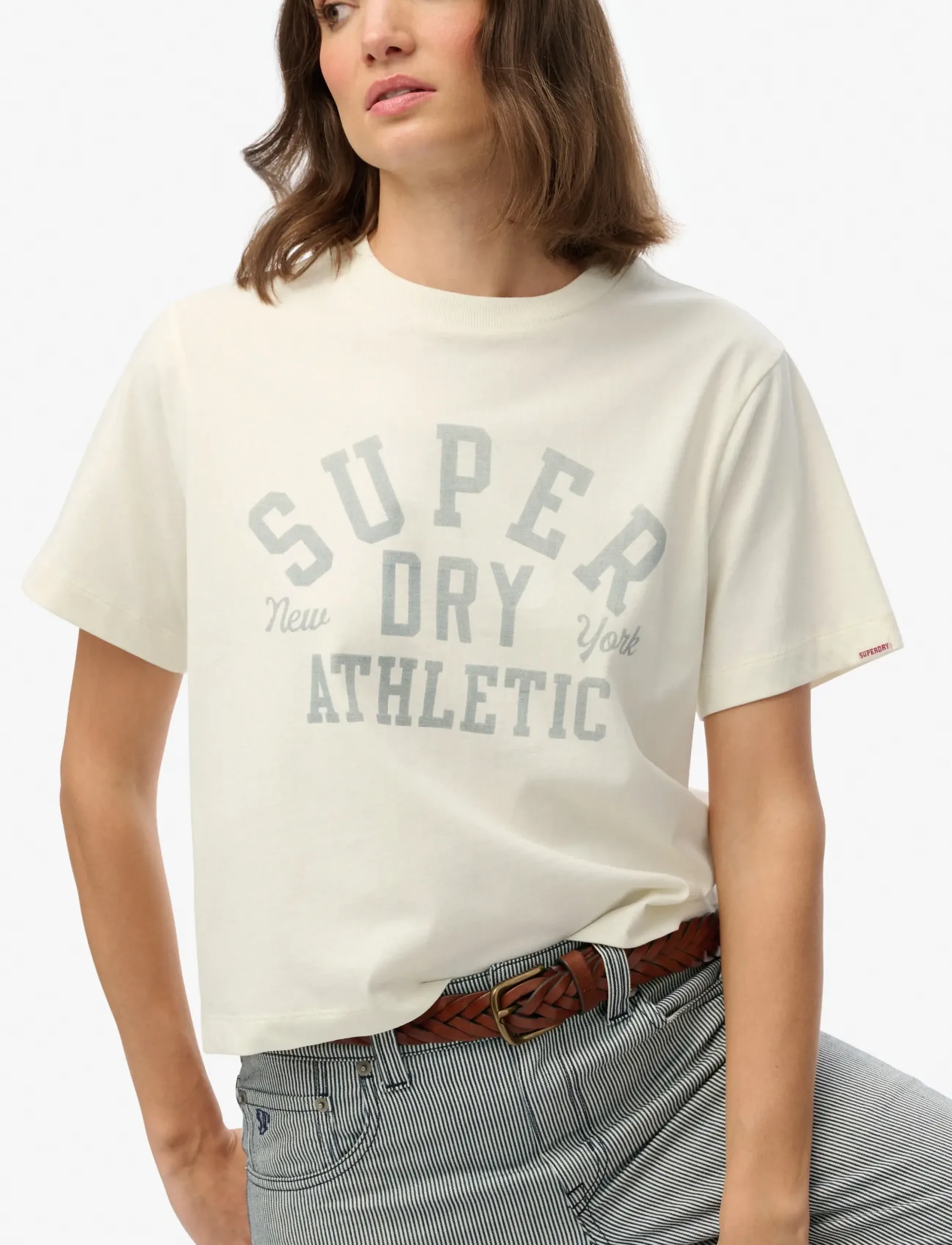 Superdry - ATHLETIC ESSENTIALS LOOSE TEE - t-shirts - desert bone off white - 3