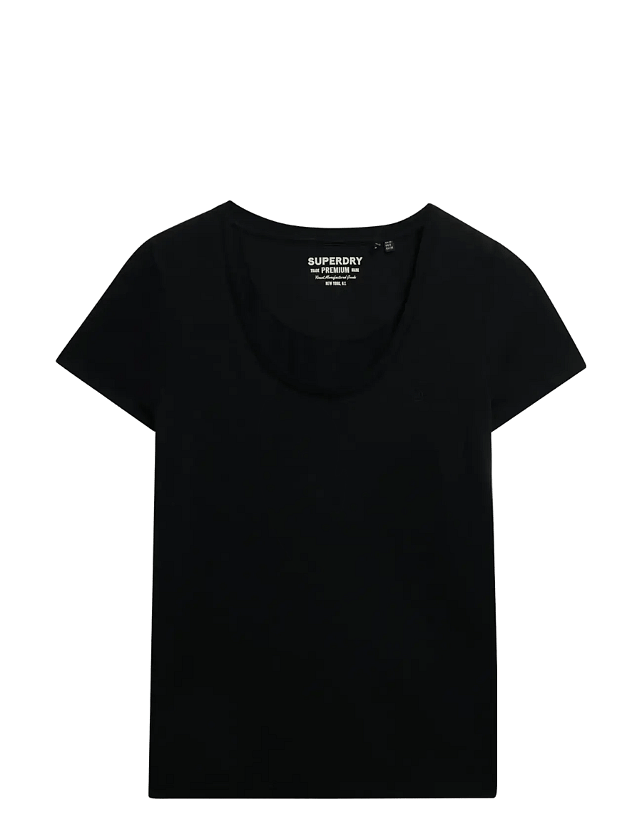 Superdry - STUDIOS SCOOP NECK TEE - t-shirts - black - 1