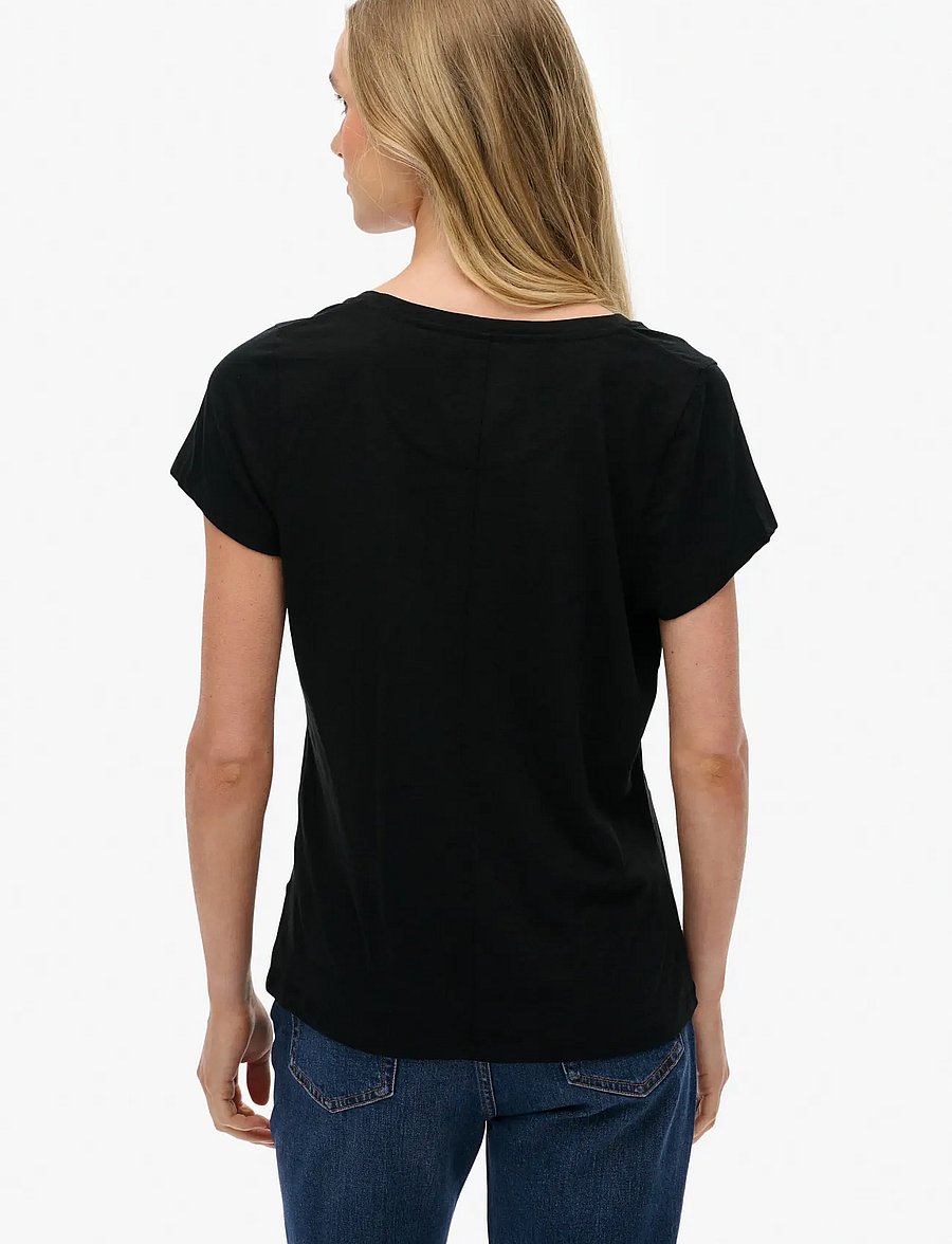 Superdry - STUDIOS SCOOP NECK TEE - t-shirts - black - 2