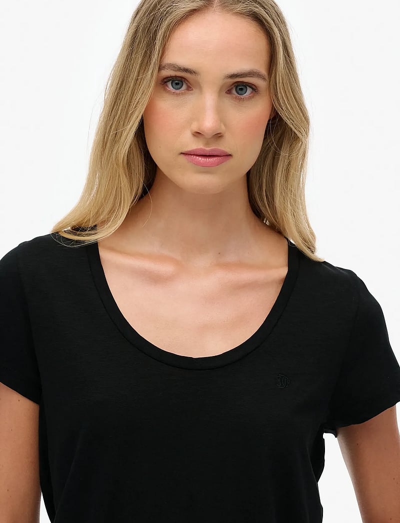 Superdry - STUDIOS SCOOP NECK TEE - t-shirts - black - 5