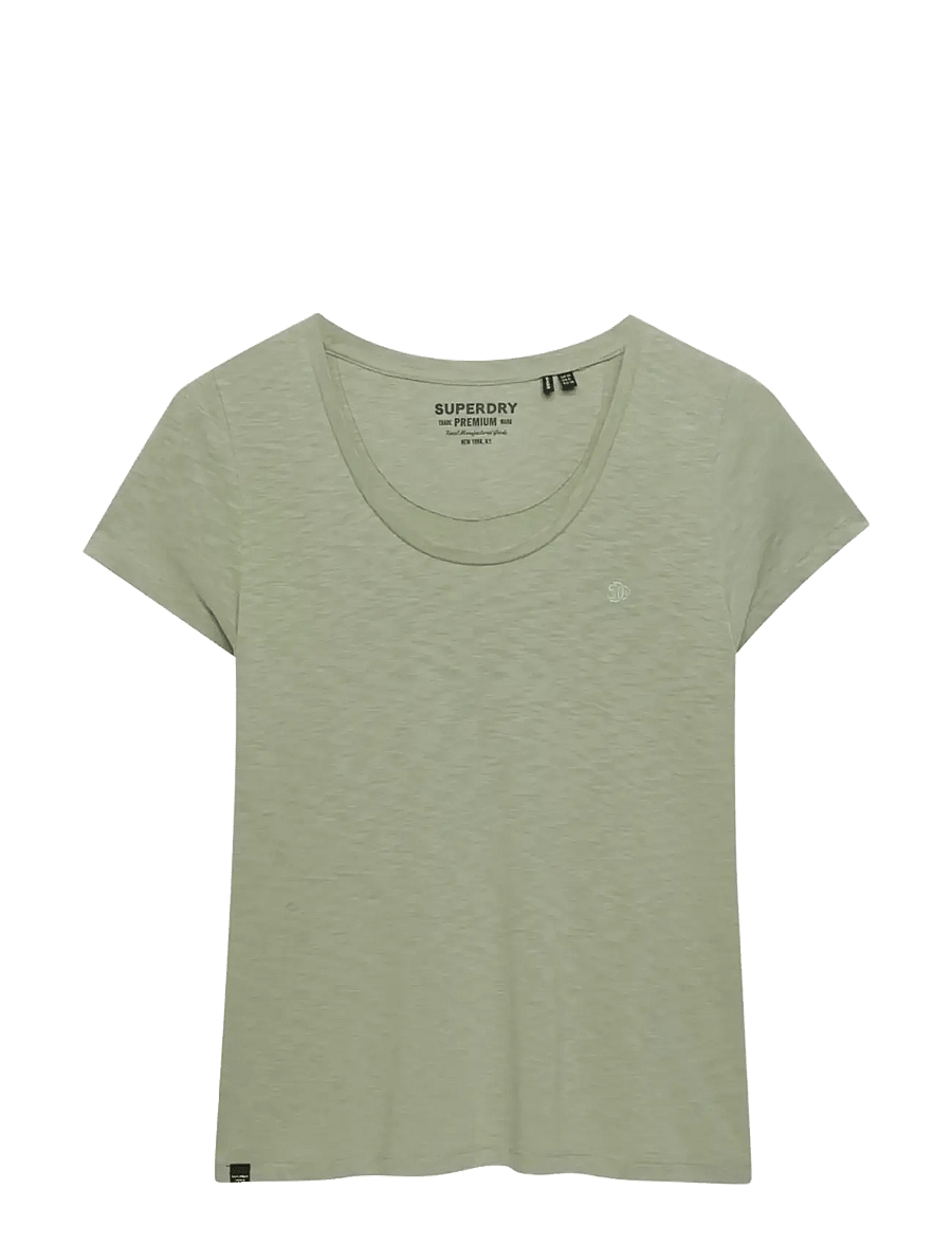 Superdry - STUDIOS SCOOP NECK TEE - t-shirts - dusty sage - 1