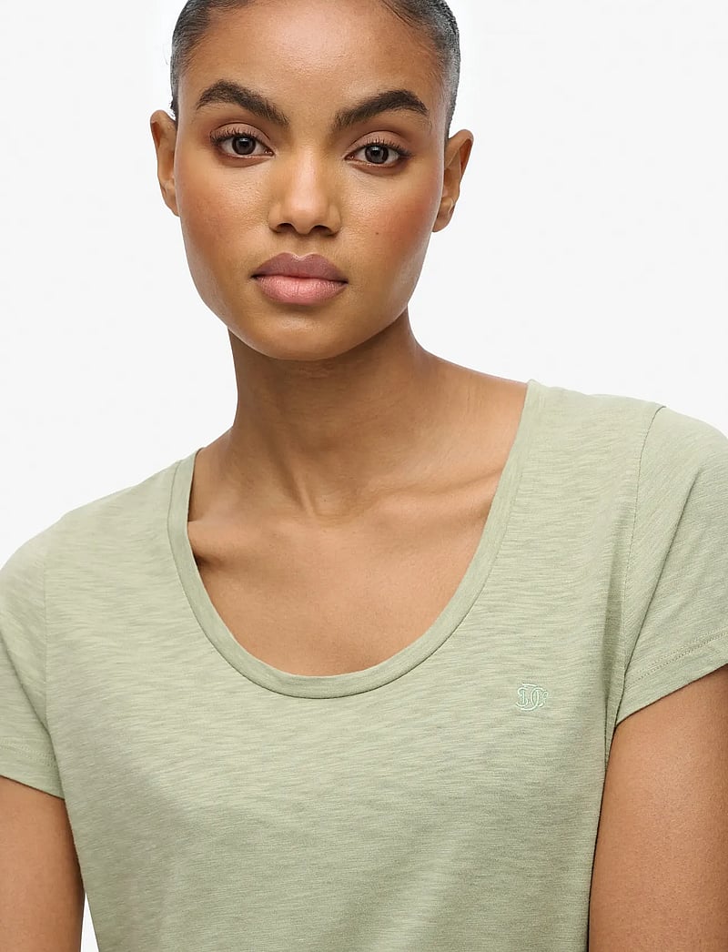 Superdry - STUDIOS SCOOP NECK TEE - t-shirts - dusty sage - 5