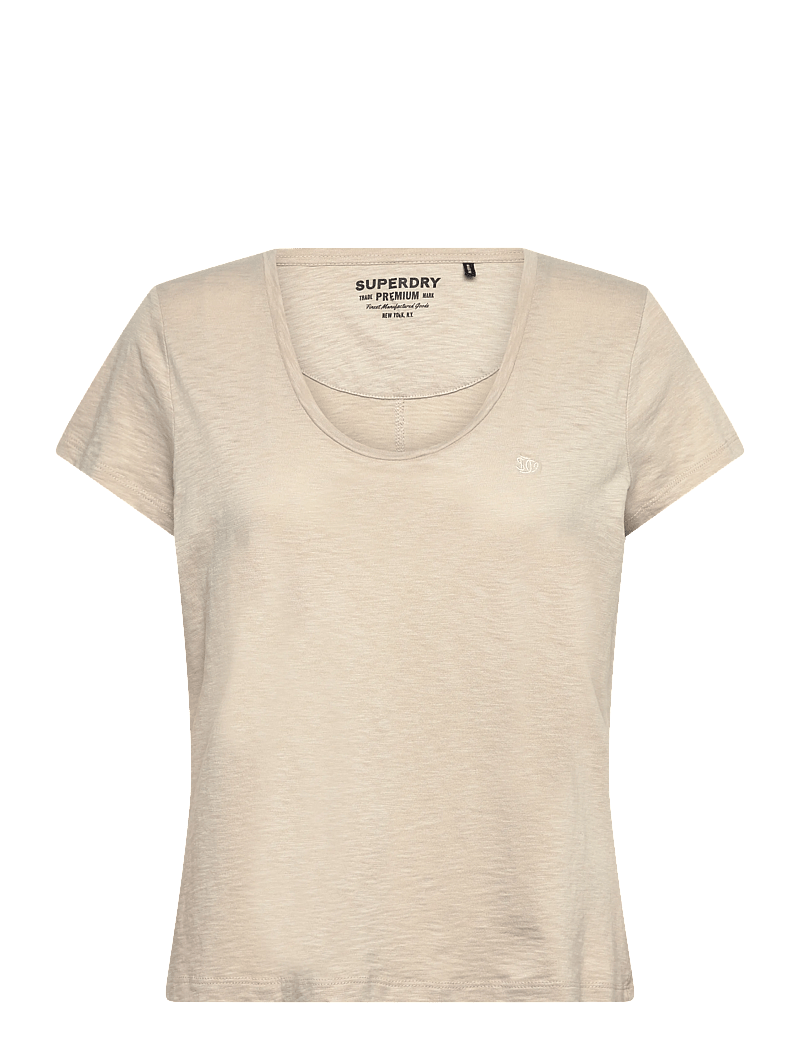 Superdry - STUDIOS SCOOP NECK TEE - t-shirts - feather grey - 1