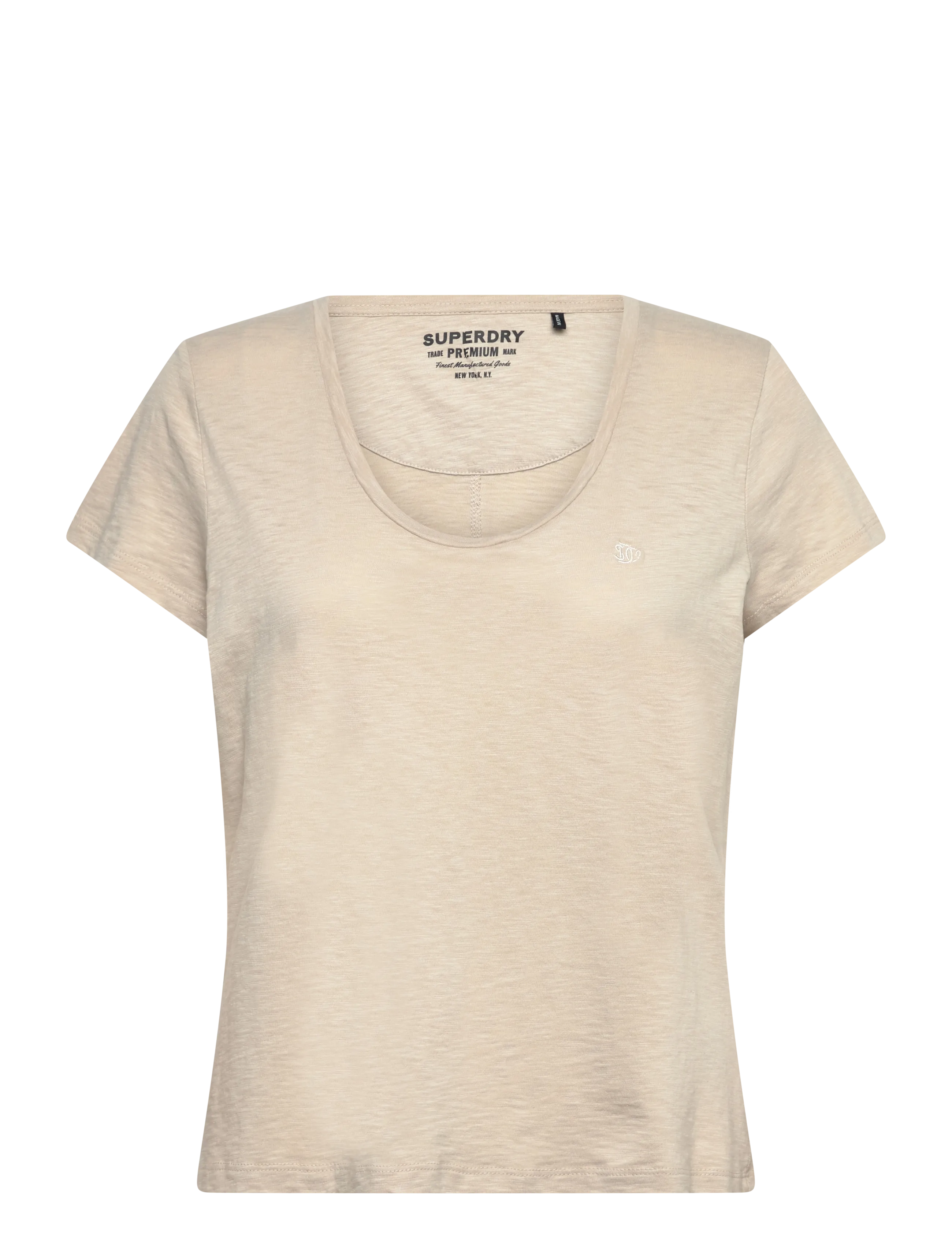 Superdry STUDIOS SCOOP NECK TEE - Tøj - FEATHER GREY / beige