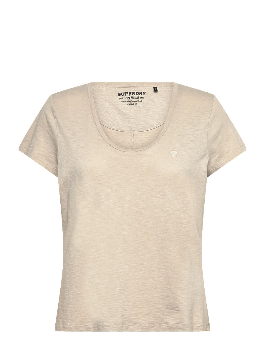 Superdry - STUDIOS SCOOP NECK TEE - t-shirts - feather grey - 1