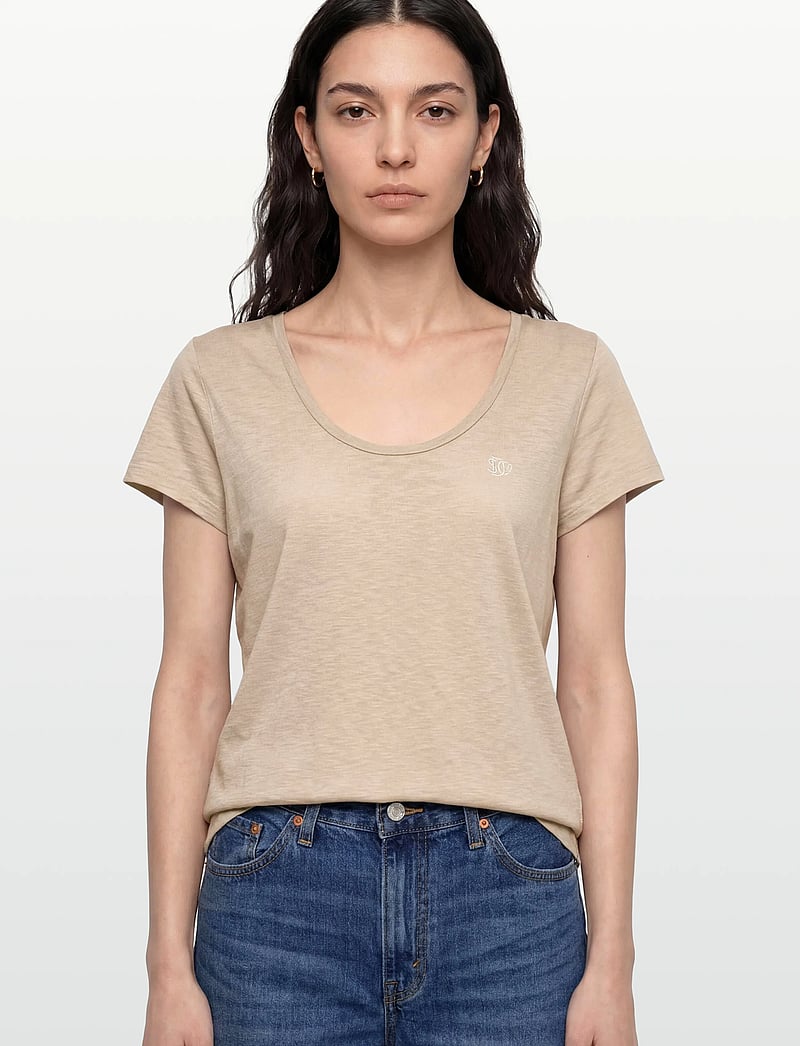 Superdry - STUDIOS SCOOP NECK TEE - t-shirts - feather grey - 3