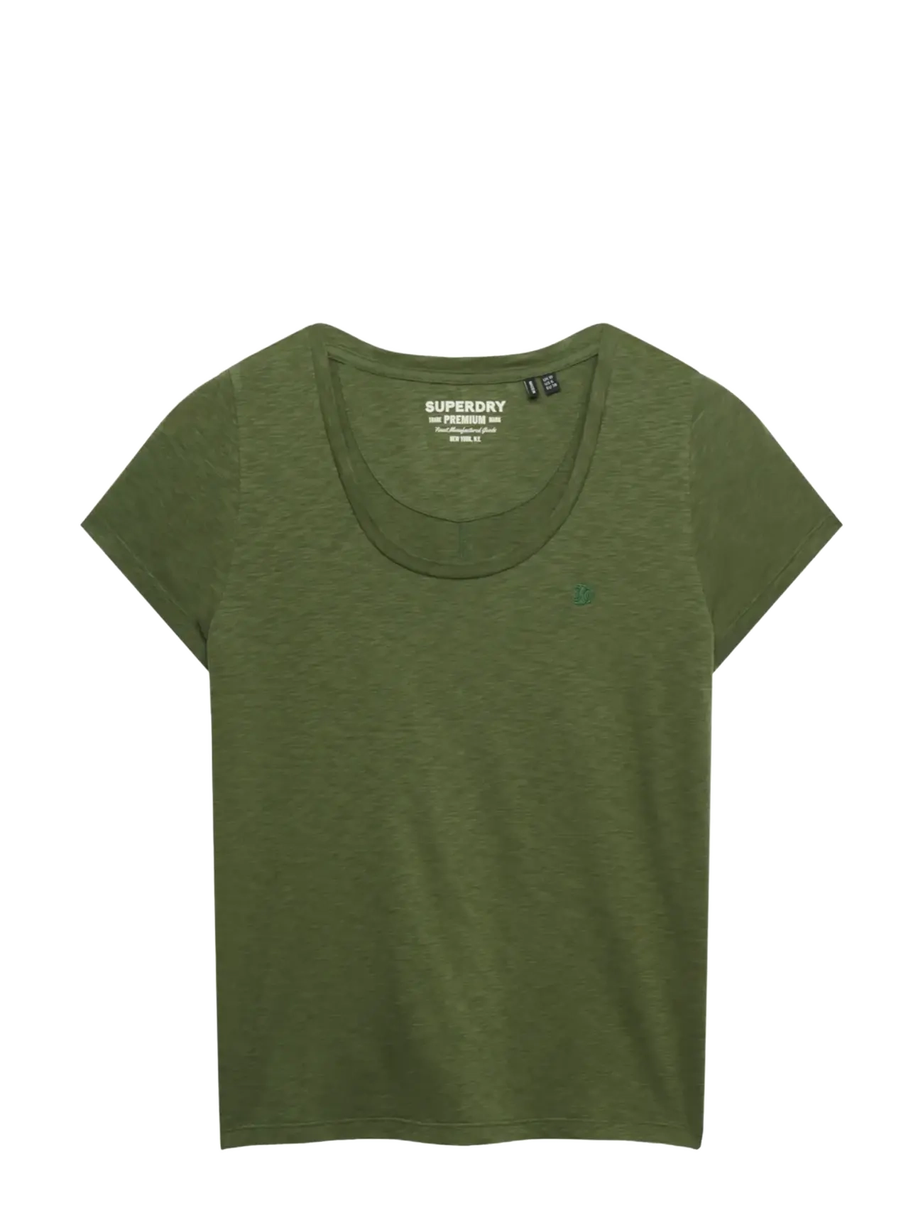 Superdry STUDIOS SCOOP NECK TEE - Tøj - FOUR LEAF CLOVER / khaki/green