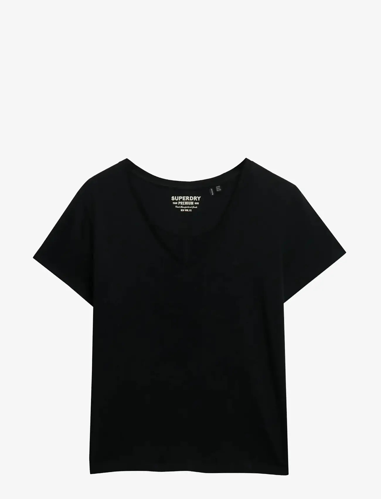 Superdry - STUDIOS SLUB EMB VEE TEE - madalaimad hinnad - black - 1