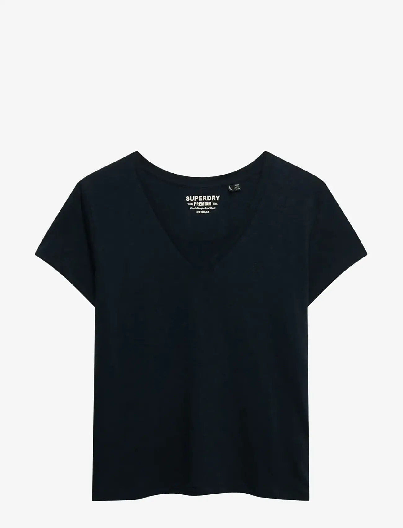 Superdry - STUDIOS SLUB EMB VEE TEE - t-shirts - eclipse navy - 1