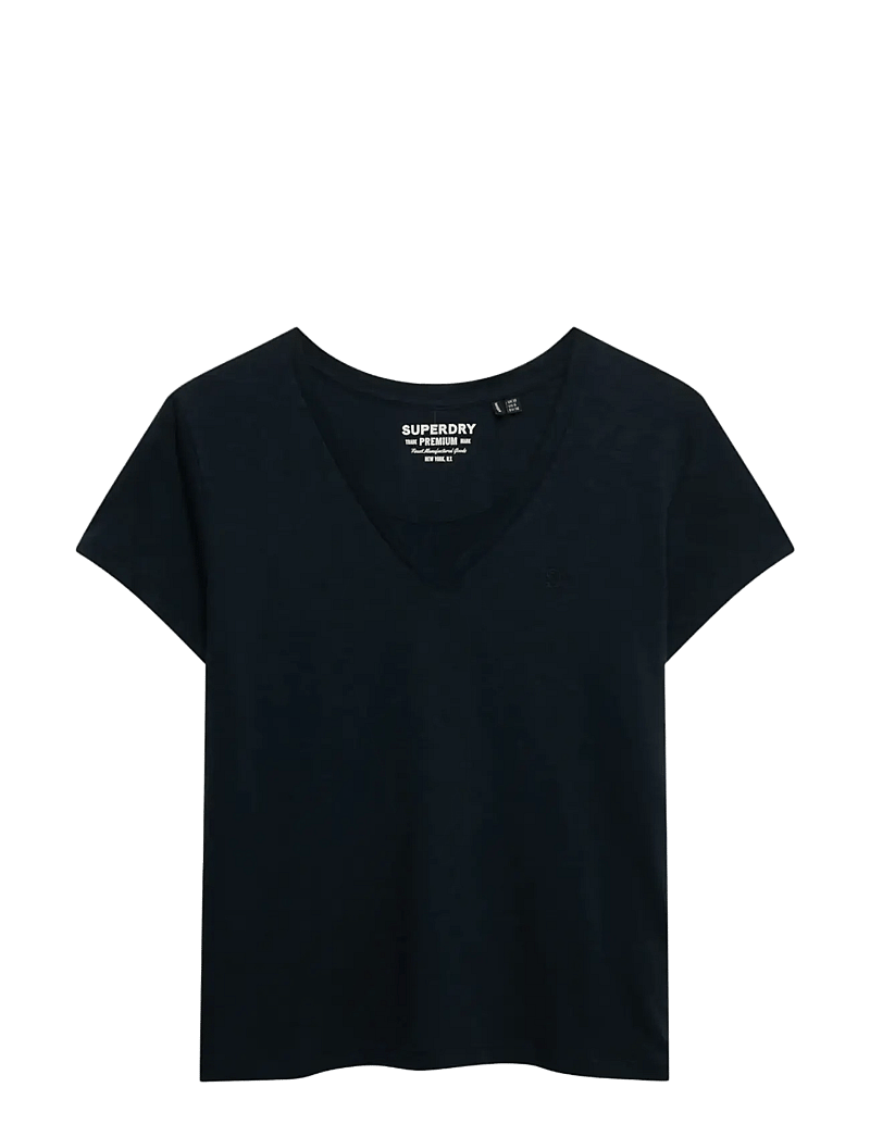 Superdry - STUDIOS SLUB EMB VEE TEE - t-shirts - eclipse navy - 1