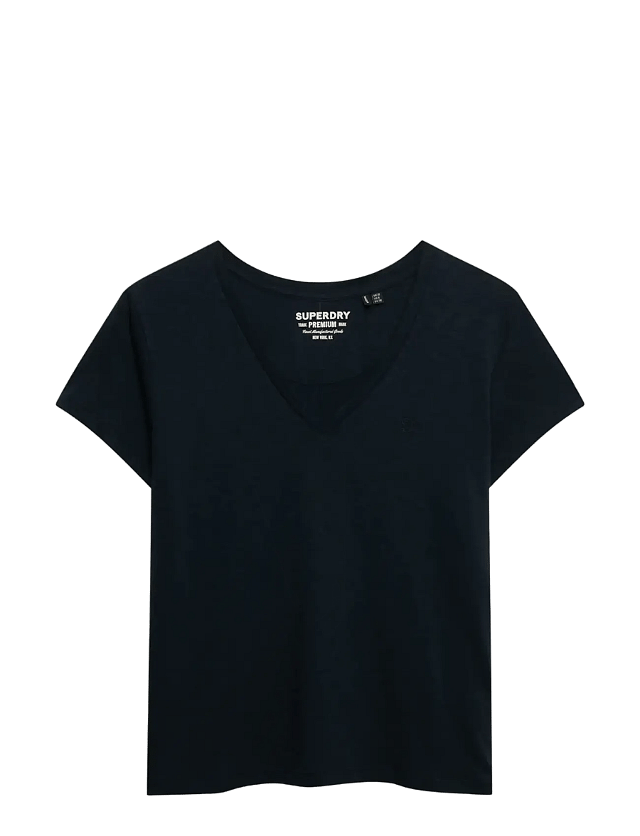 Superdry - STUDIOS SLUB EMB VEE TEE - t-paidat - eclipse navy - 1