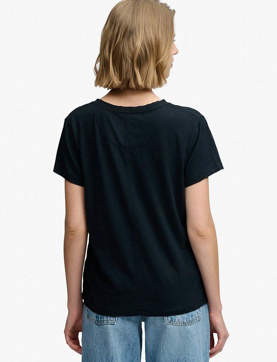 Superdry - STUDIOS SLUB EMB VEE TEE - t-paidat - eclipse navy - 2
