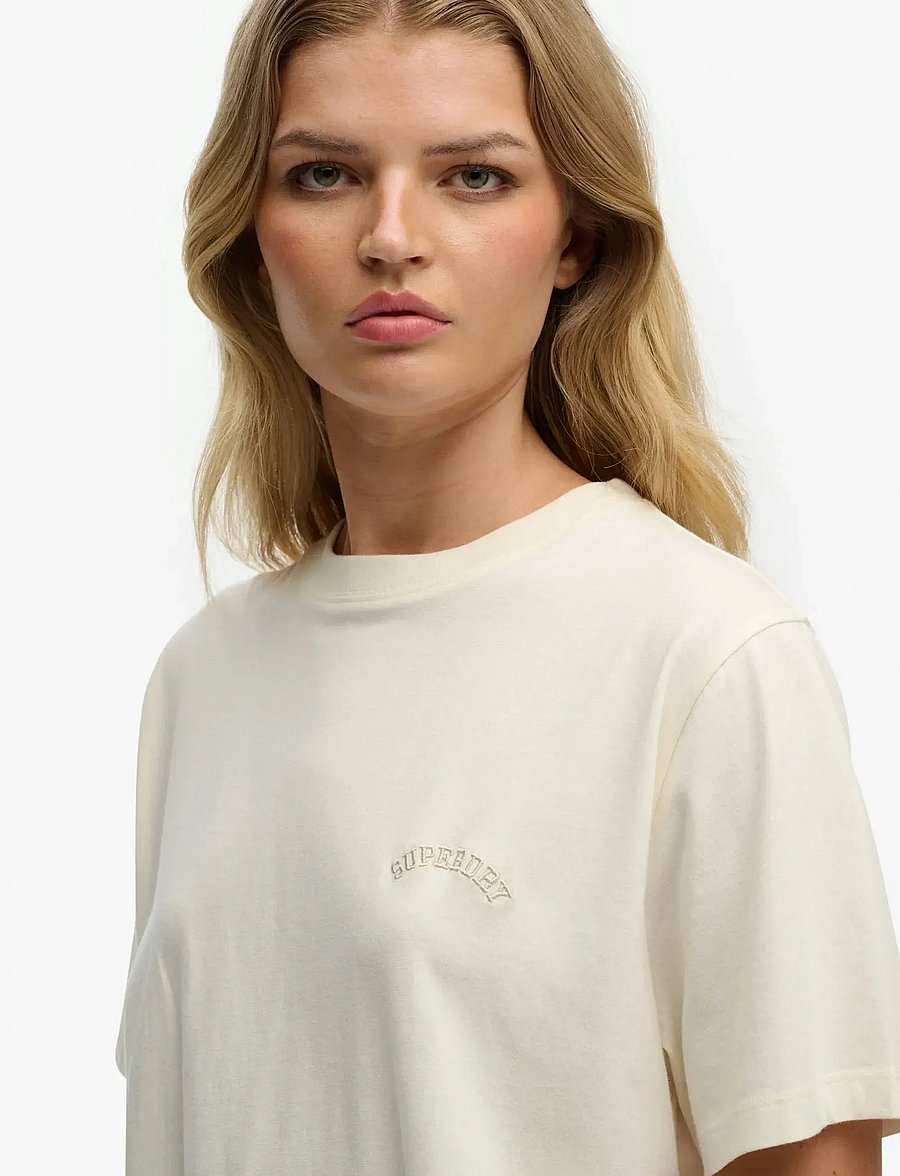 Superdry - ESSENTIAL LOGO LOOSE TEE - t-shirts - desert bone off white - 2