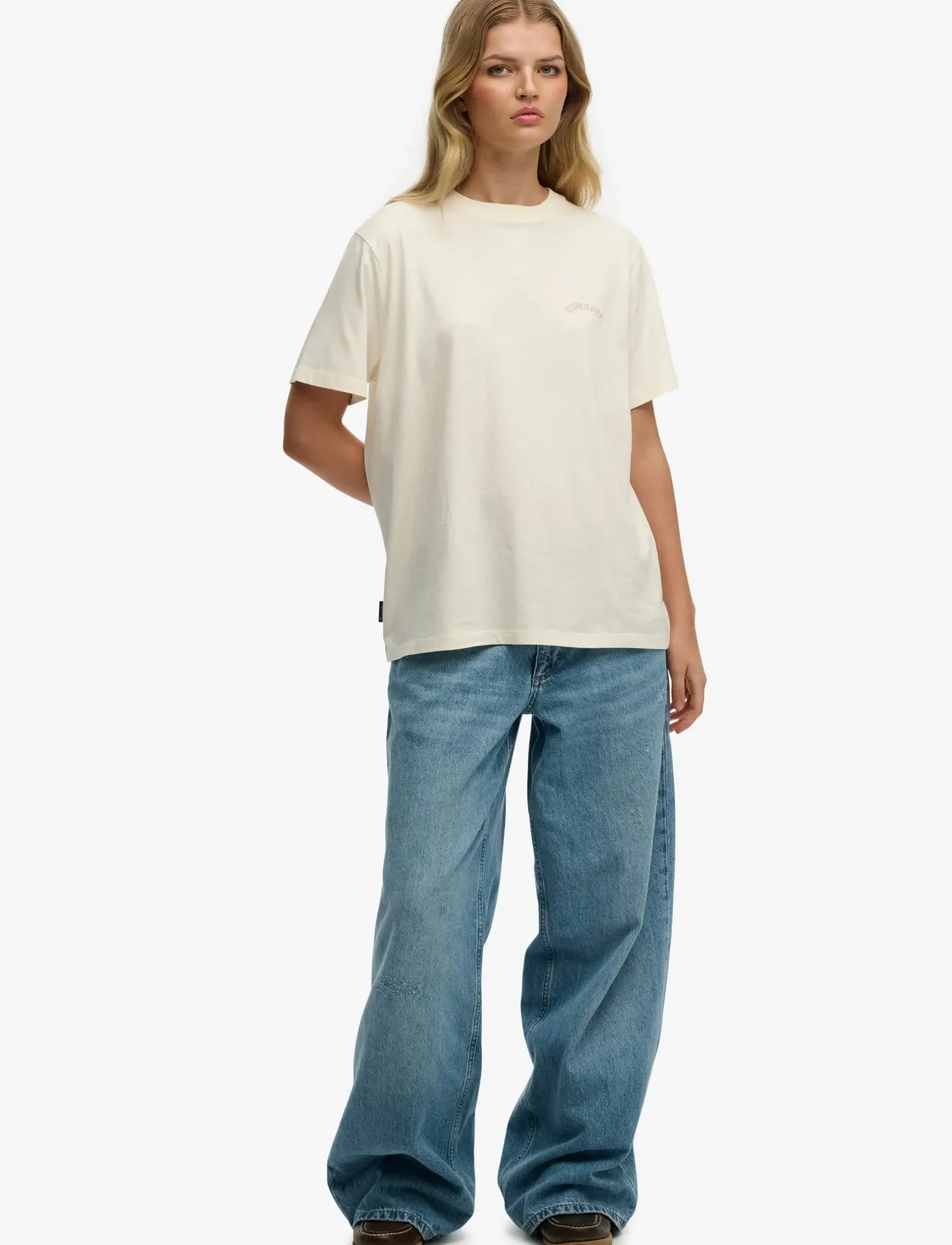 Superdry - ESSENTIAL LOGO LOOSE TEE - t-shirts - desert bone off white - 4