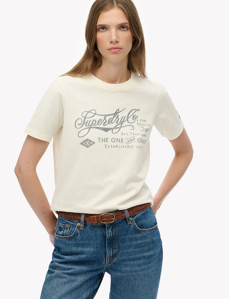 Superdry - INDUSTRY WORKER RLXD TEE - t-shirts - cream - 0