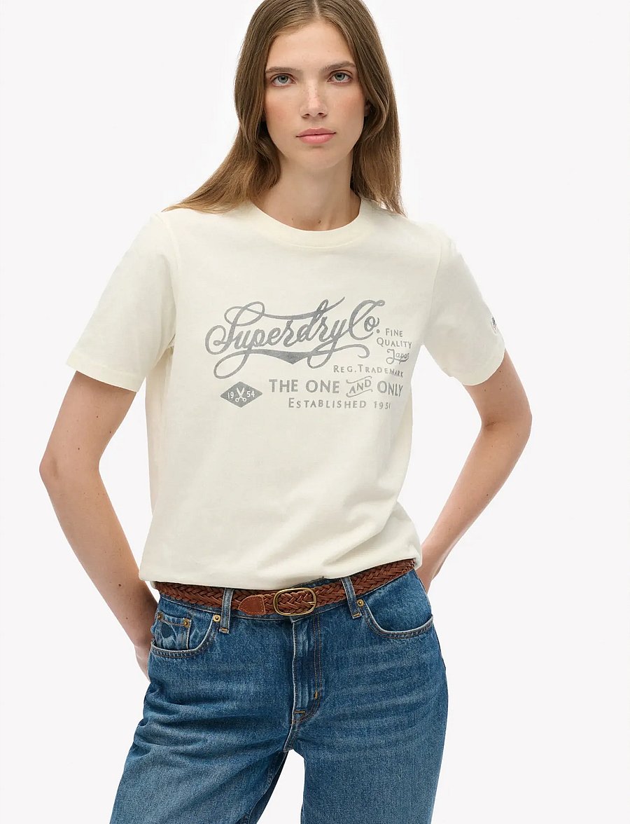 Superdry - INDUSTRY WORKER RLXD TEE - t-särgid - cream - 0