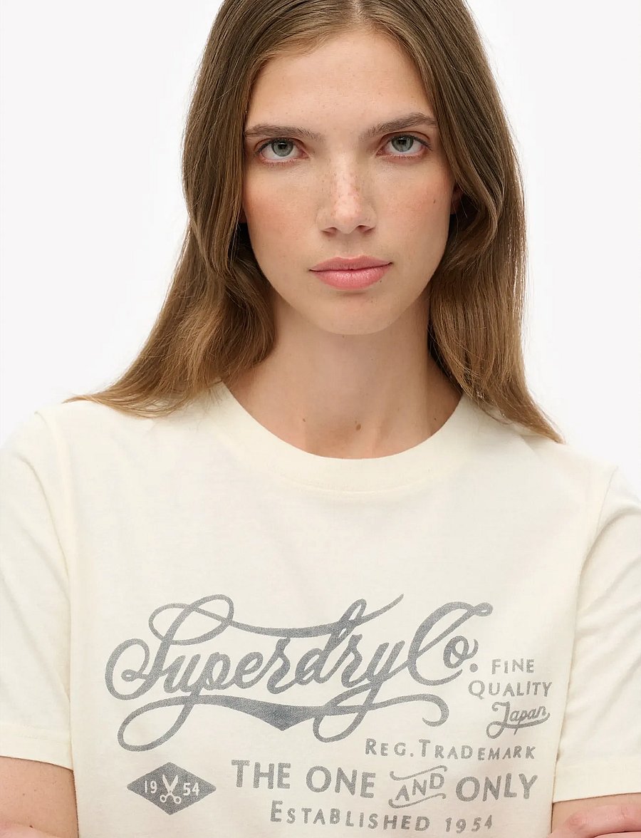 Superdry - INDUSTRY WORKER RLXD TEE - t-särgid - cream - 2