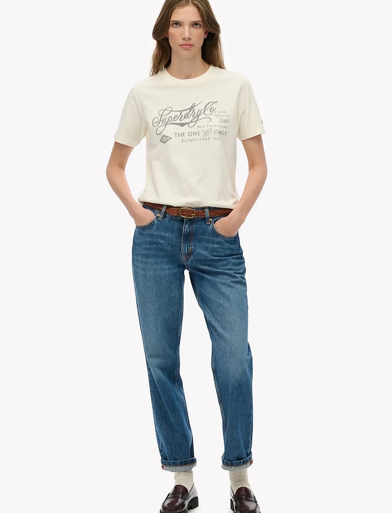 Superdry - INDUSTRY WORKER RLXD TEE - t-shirts - cream - 4