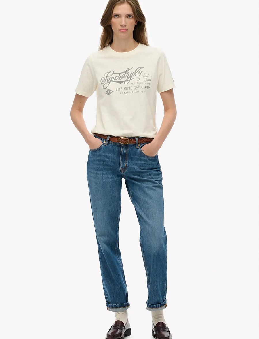 Superdry - INDUSTRY WORKER RLXD TEE - t-särgid - cream - 4