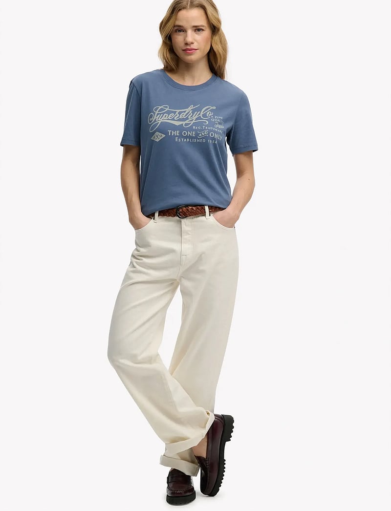 Superdry - INDUSTRY WORKER RLXD TEE - t-särgid - vintage indigo - 5