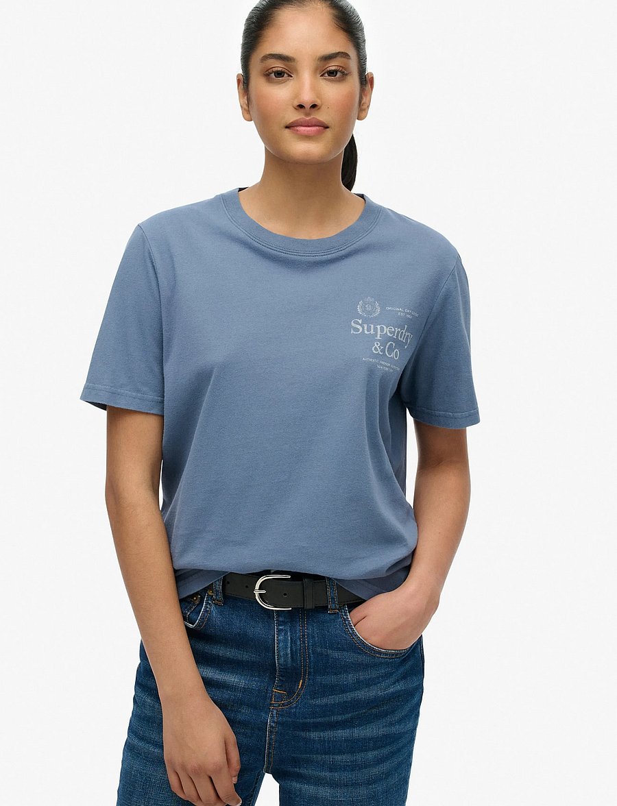Superdry - LUXE CASUAL RLXD TEE - t-shirts - vintage indigo - 0