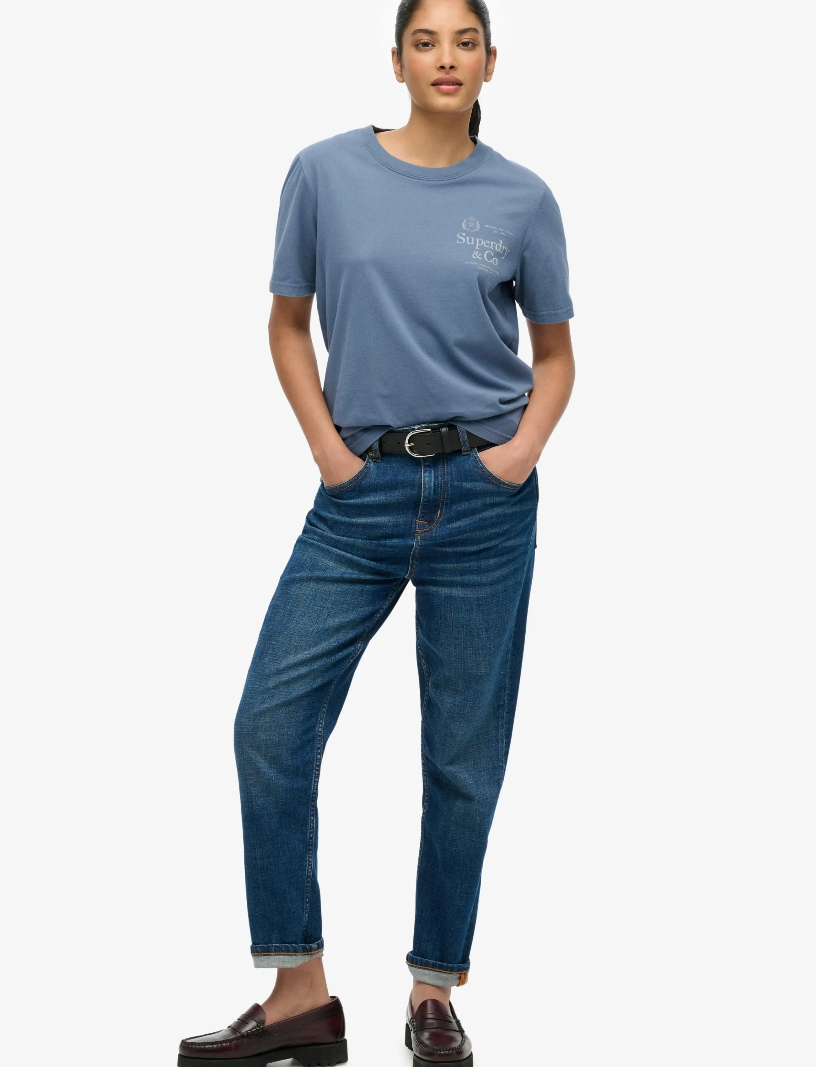 Superdry - LUXE CASUAL RLXD TEE - t-shirts - vintage indigo - 5