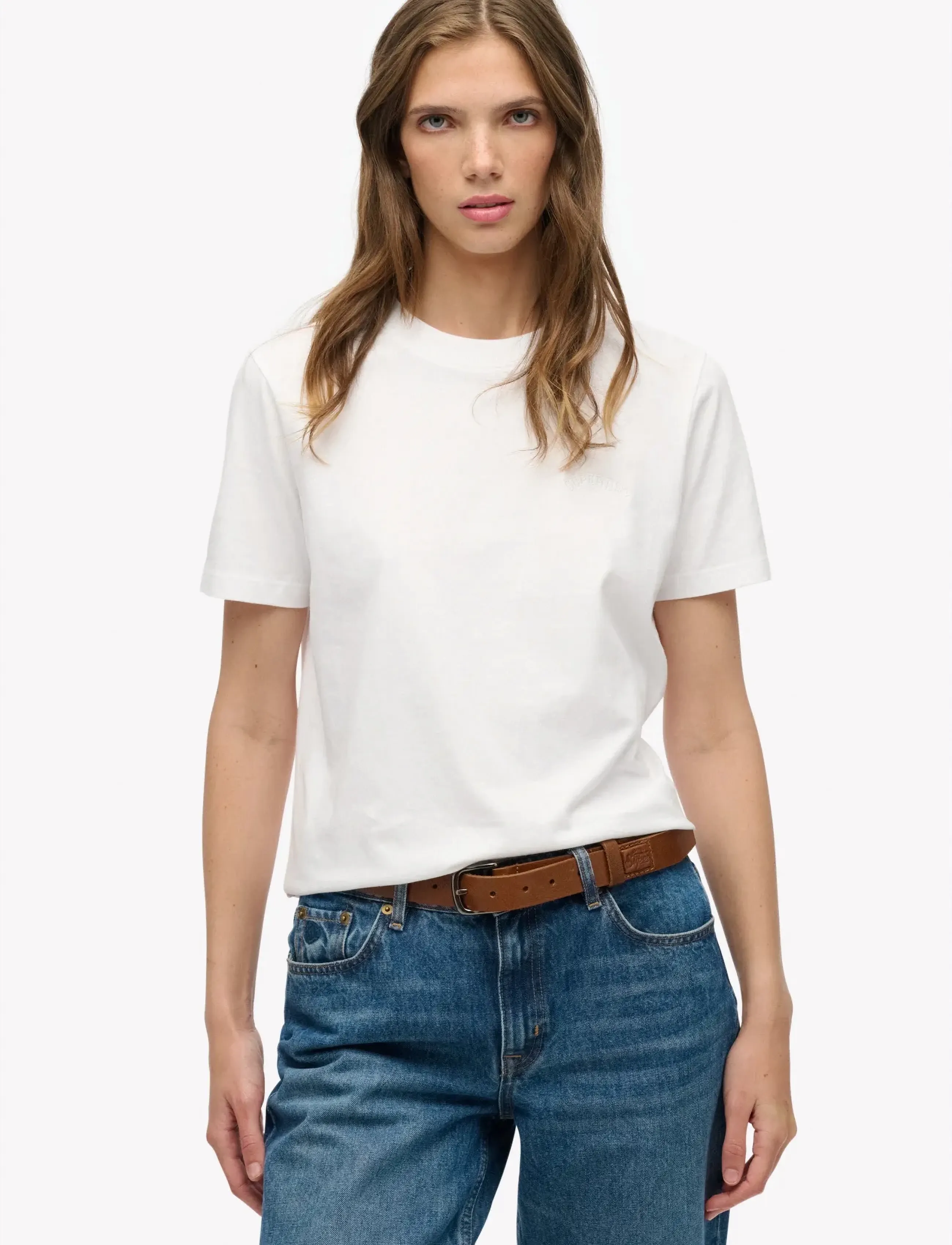 Superdry ESSENTIAL LOGO EMB TEE - T-Shirts & Tops - OPTIC / white