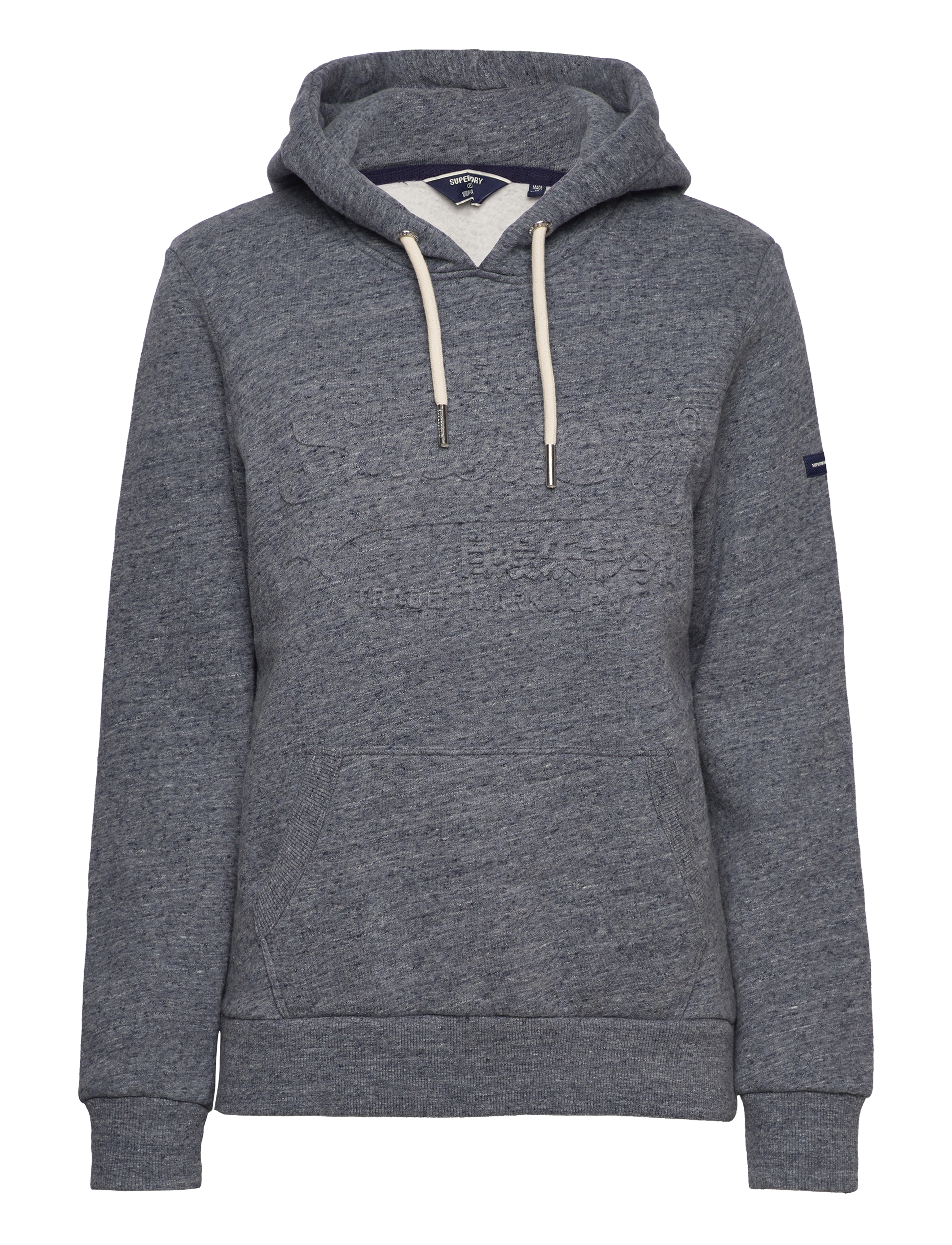 Superdry - VINTAGE LOGO EMBOSS HOOD - creek blue grit grindle - 0