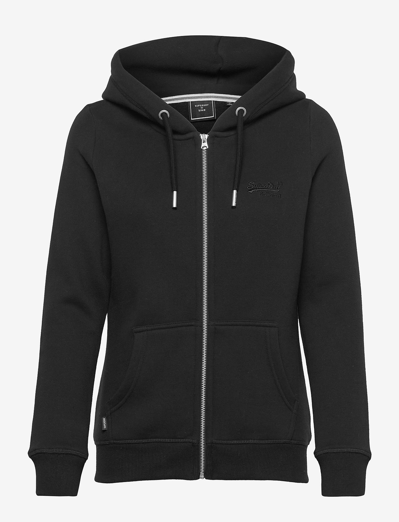 Superdry - VINTAGE LOGO EMB ZIPHOOD - sporta džemperi un džemperi ar kapuci - black - 0