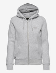 Superdry - VINTAGE LOGO EMB ZIPHOOD - sporta džemperi un džemperi ar kapuci - glacier grey marl - 0