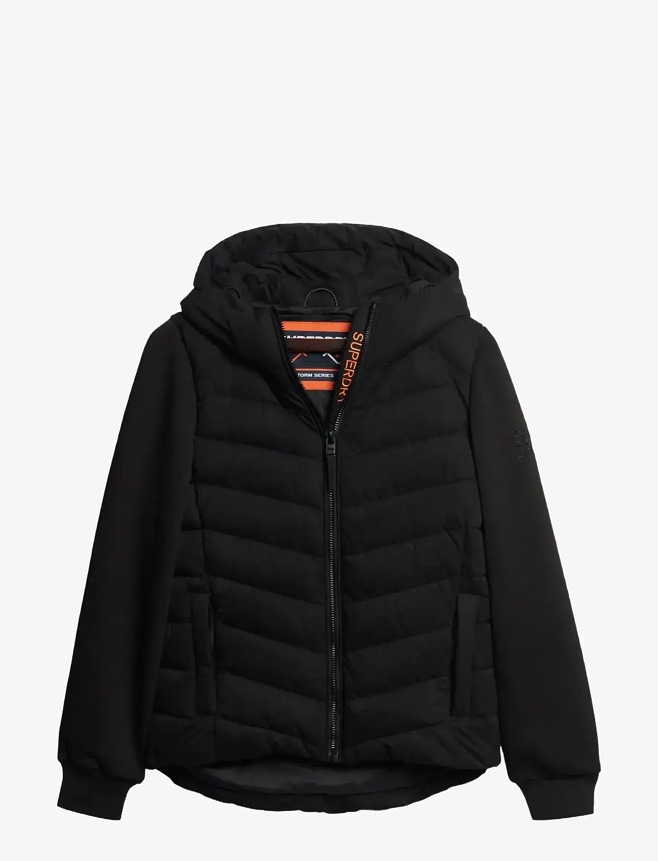 Superdry - HOOD STORM HYBRID PADDED JKT - vinterjackor - black - 1