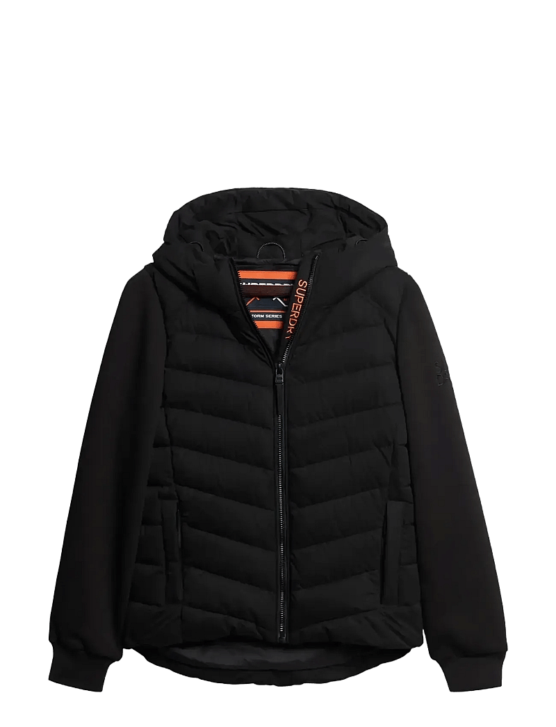 Superdry - HOOD STORM HYBRID PADDED JKT - vinterjackor - black - 1