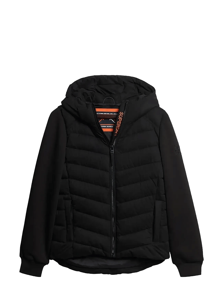 Superdry - HOOD STORM HYBRID PADDED JKT - winterjacken - black - 1