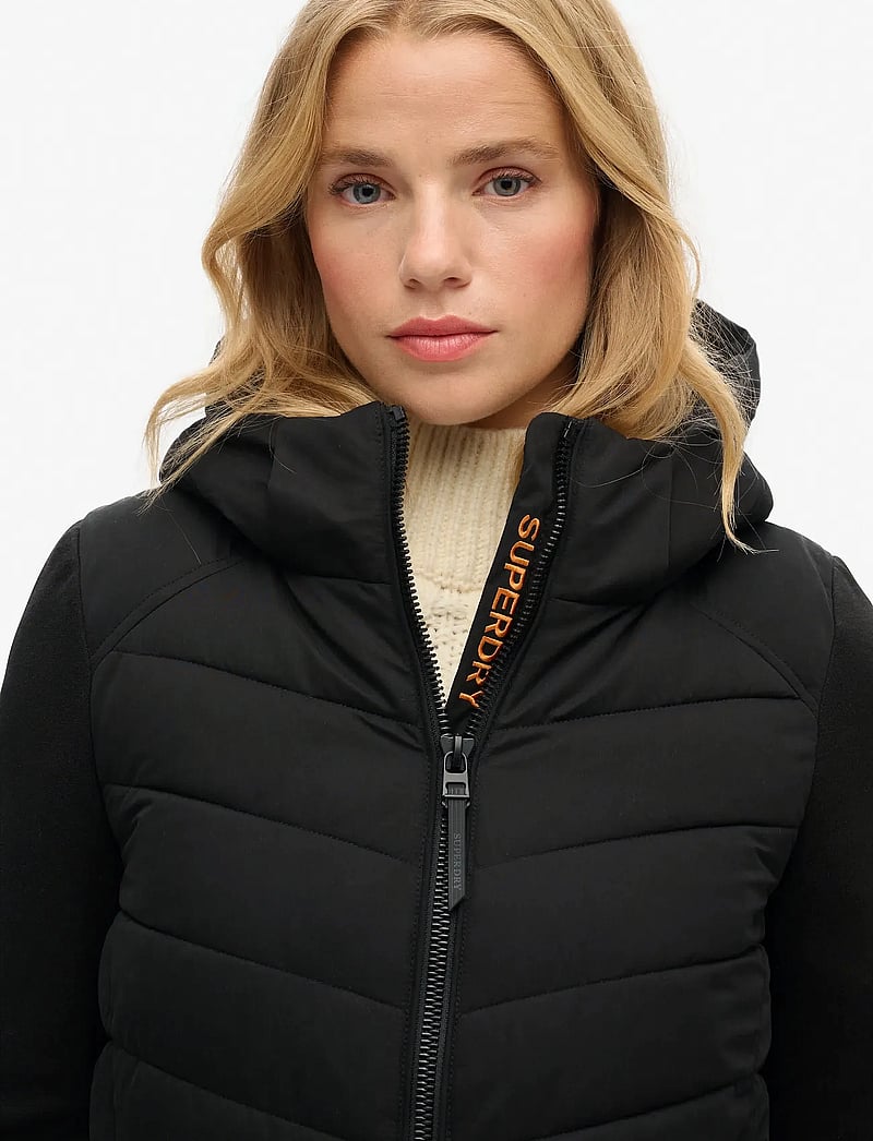 Superdry - HOOD STORM HYBRID PADDED JKT - vinterjackor - black - 3