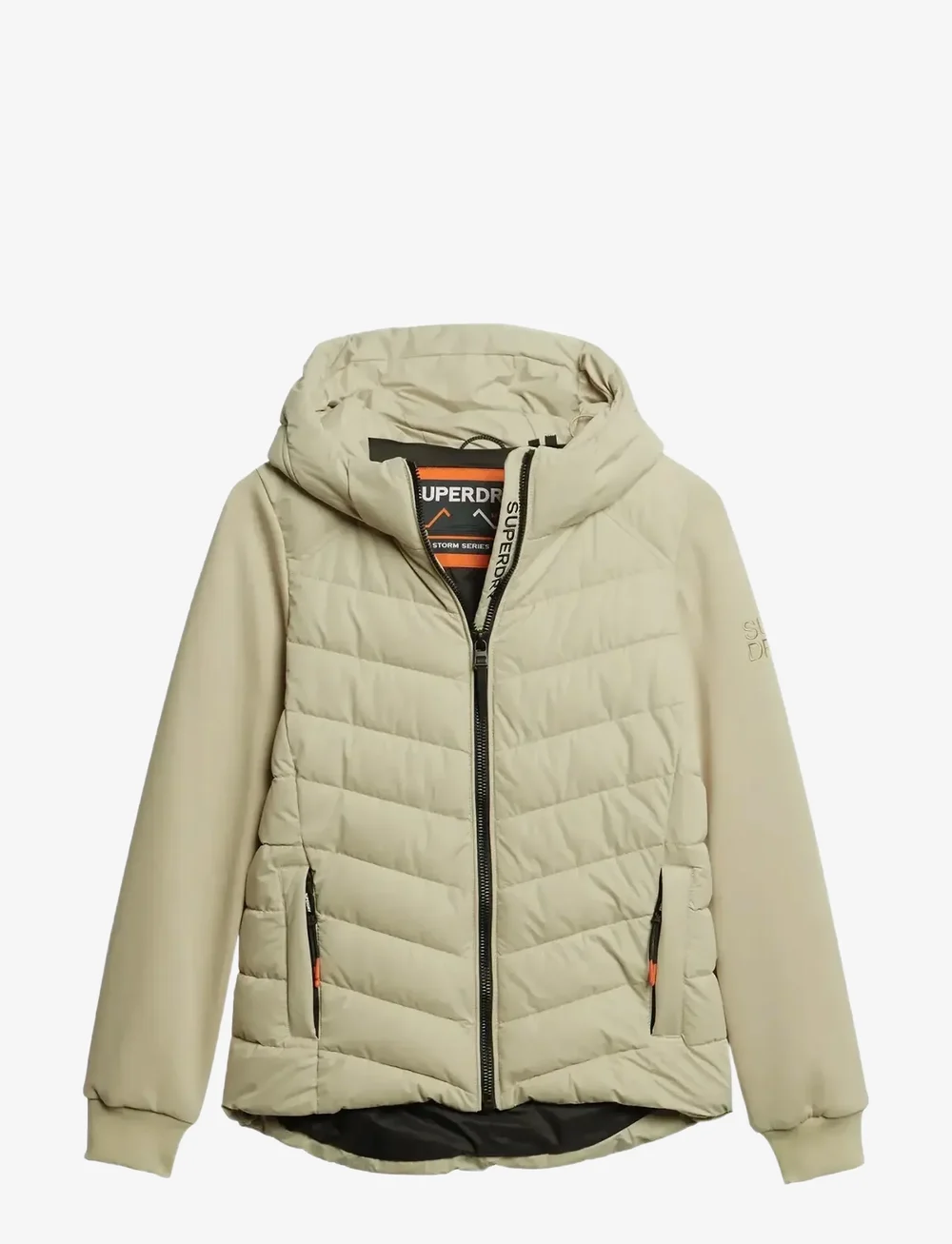 Superdry - HOOD STORM HYBRID PADDED JKT - dunjakker - pelican beige - 1