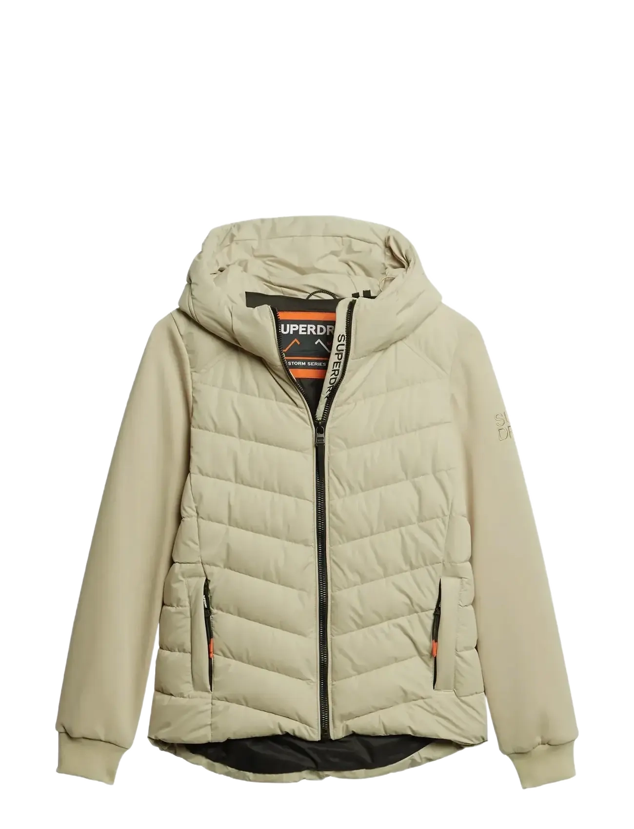Superdry HOOD STORM HYBRID PADDED JKT - Tøj - PELICAN BEIGE / beige