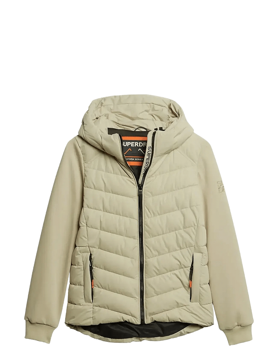 Superdry - HOOD STORM HYBRID PADDED JKT - vinterjakker - pelican beige - 1