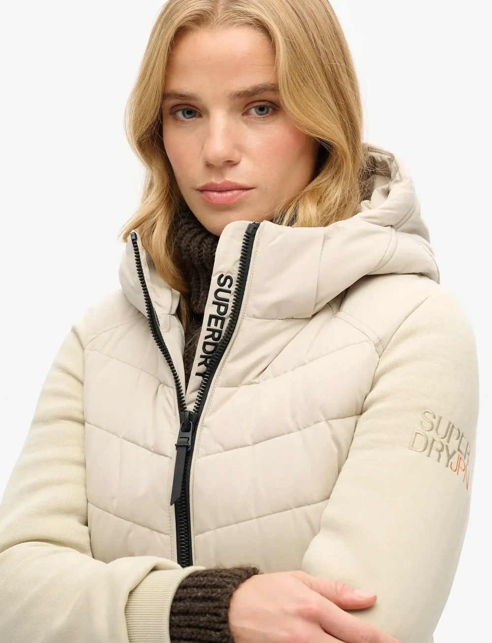 Superdry - HOOD STORM HYBRID PADDED JKT - dunjakker - pelican beige - 3