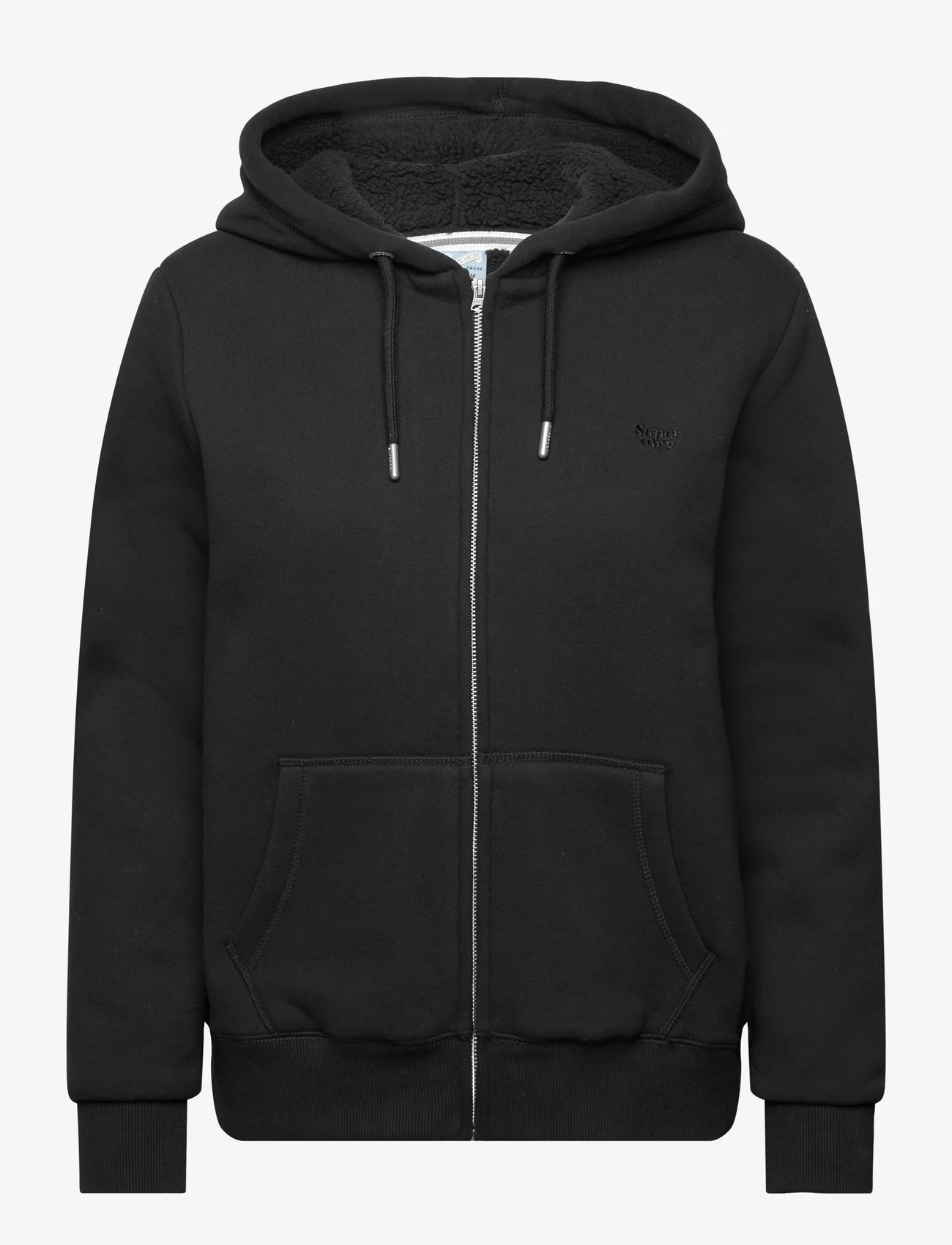 Superdry - ESSENTIAL BORG LINED ZIPHOOD - džemperi ar kapuci - black - 0