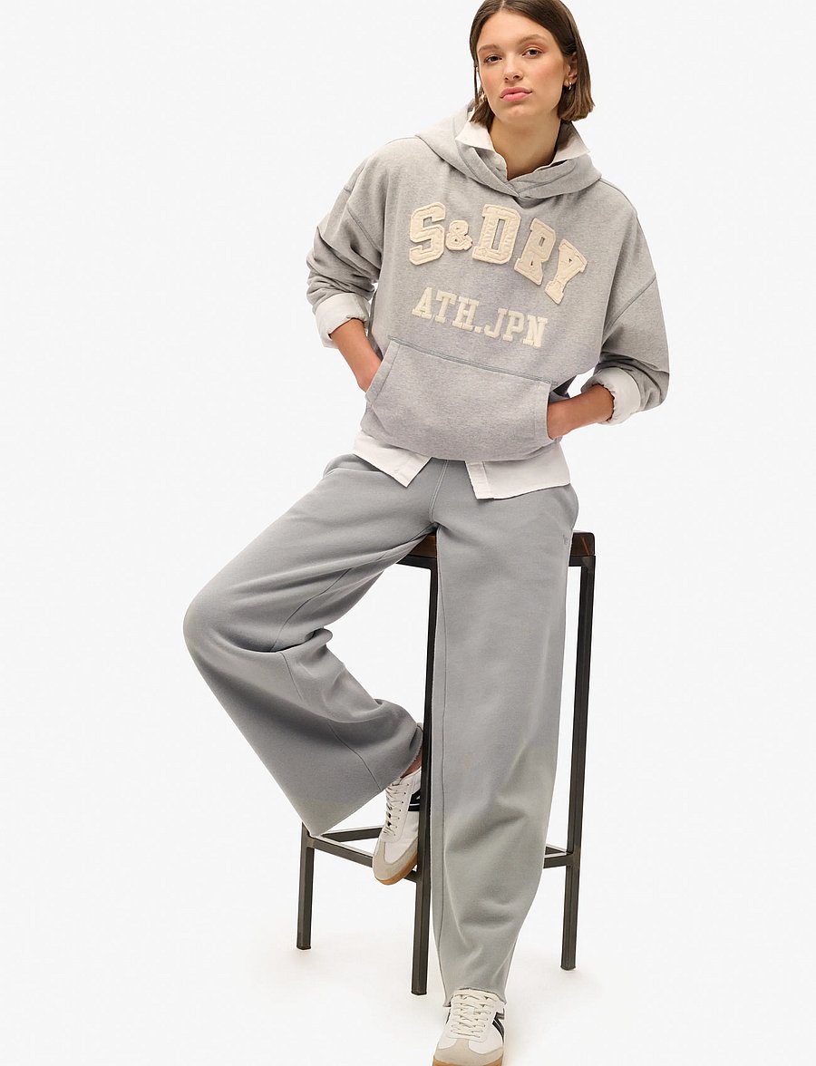 Superdry - ATHLETIC APPLIQ OVERSIZE HOOD - kapuzenpullover - grey marl - 5