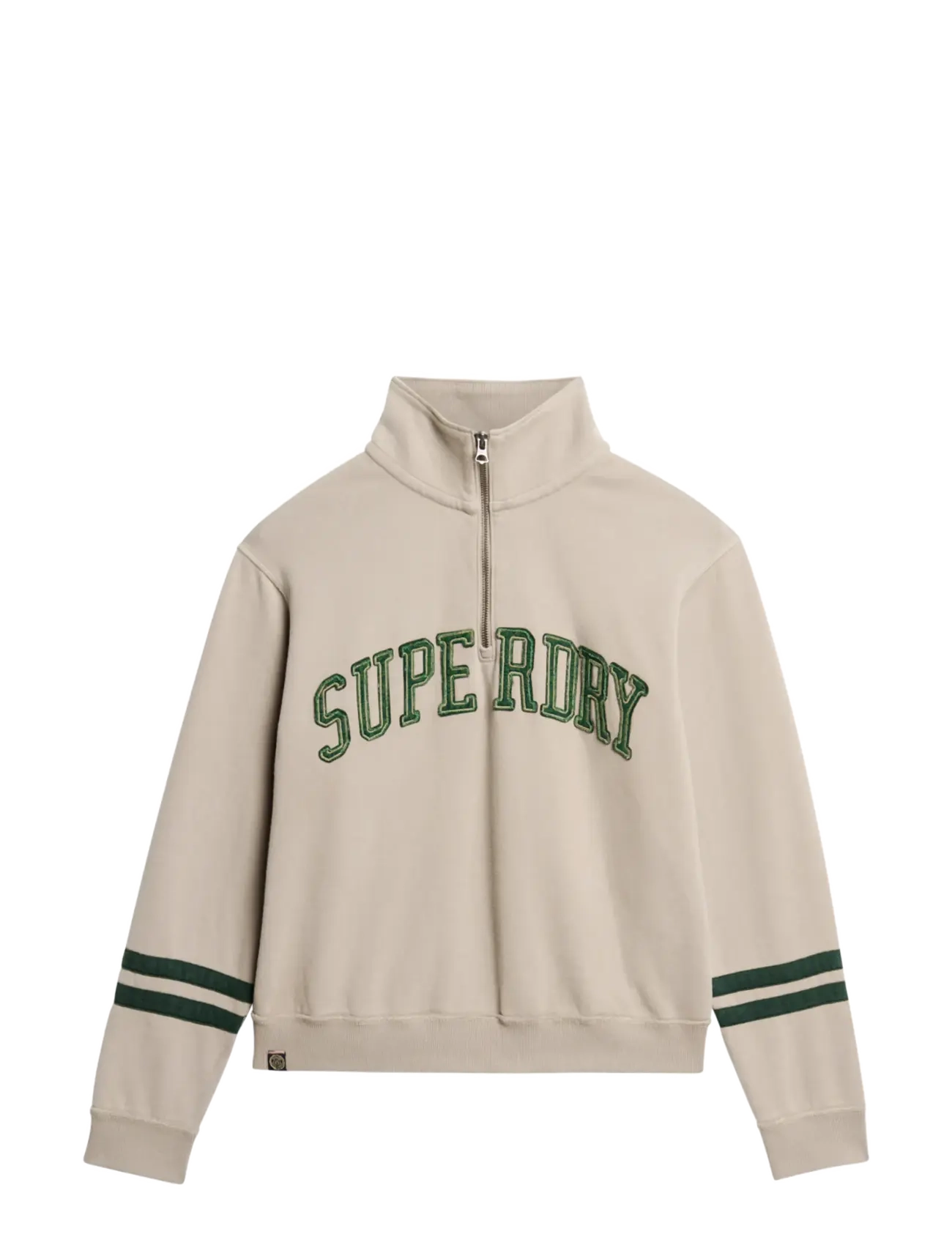 Superdry ATHLETIC APPLIQUE HALF ZIP - T-Shirts & Tops - COBBLESTONE GREY / grey