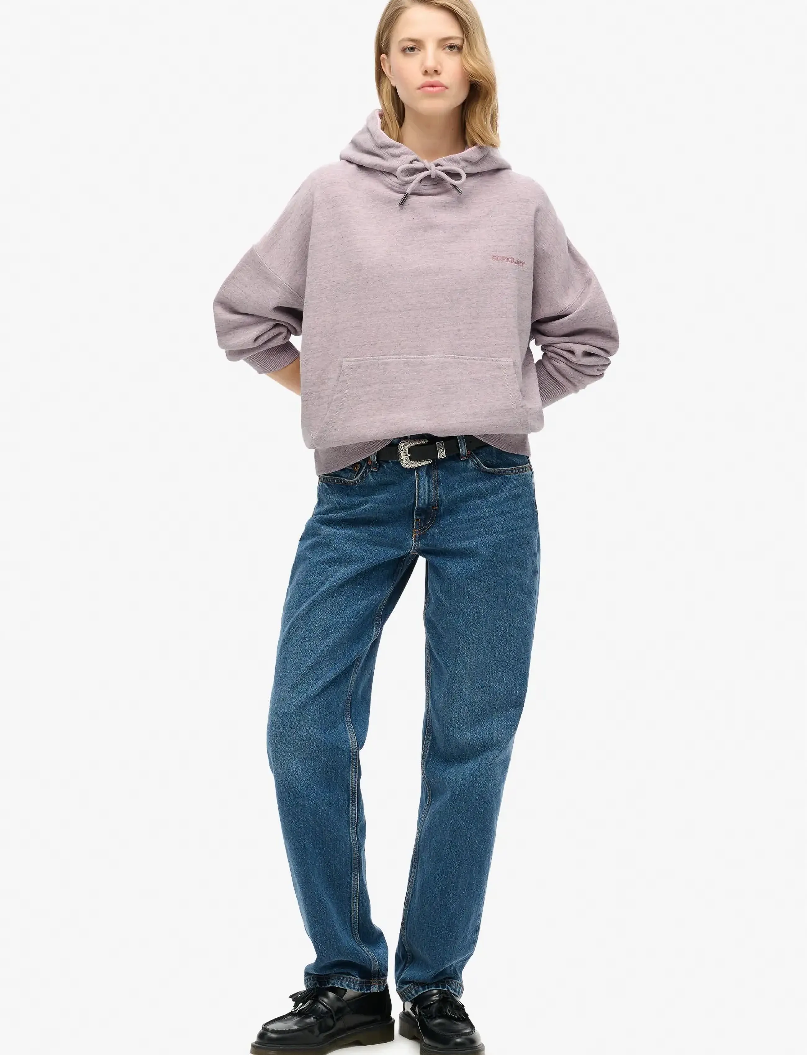 Superdry - ESSENTIAL LOGO OVERDYED HOODIE - hættetrøjer - powder pink - 2