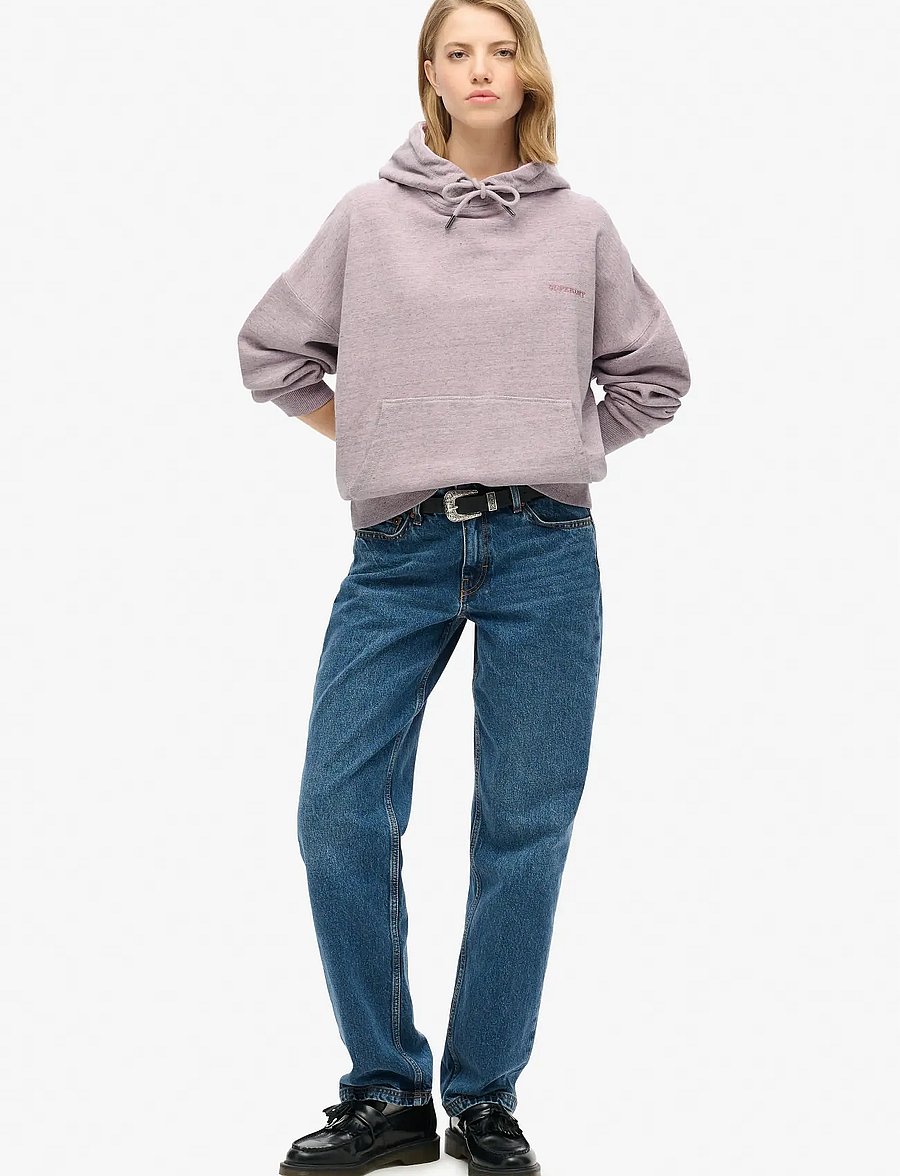 Superdry - ESSENTIAL LOGO OVERDYED HOODIE - hettupeysur - powder pink - 2