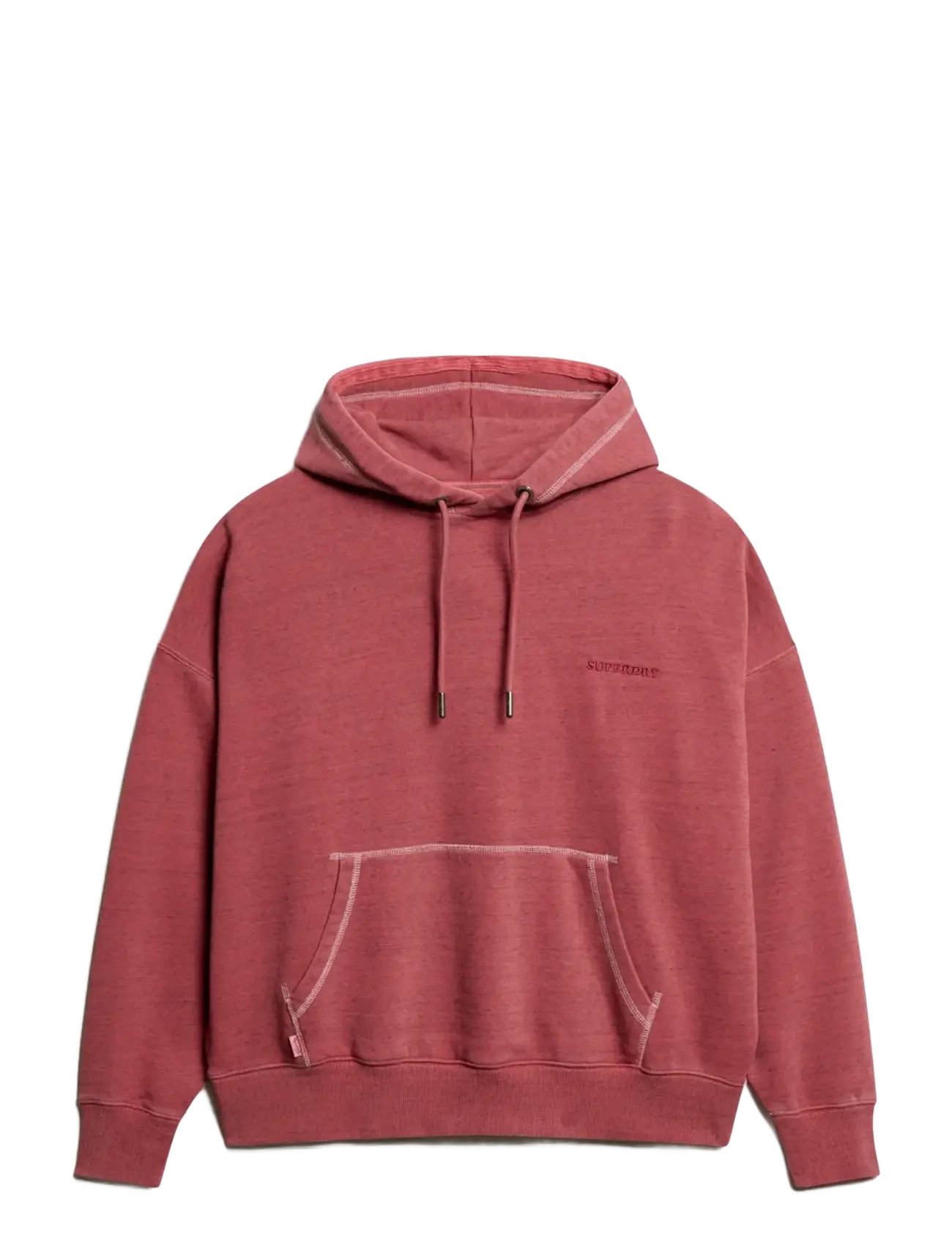 Superdry ESSENTIAL LOGO OVERDYED HOODIE - Flash Days - RICH PORT / red